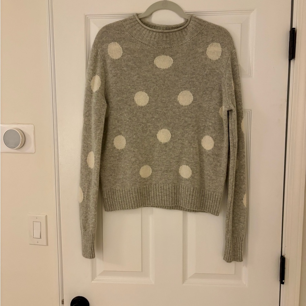 Gray and Cream Mock-Neck Sweater